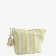 Trousse, Pochette, Borsello in cotone a righe Green - Madam Stoltz