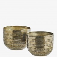 Vaso portafiori in alluminio riciclato Ottone anticato 2pz - Madam Stoltz