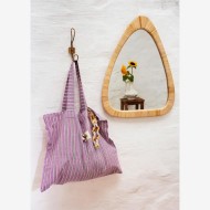 Borsa a strisce in cotone riciclato Blue - Madam Stoltz