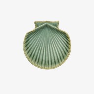 Vassoio in gres Conchiglia piccola Green - Madam Stoltz