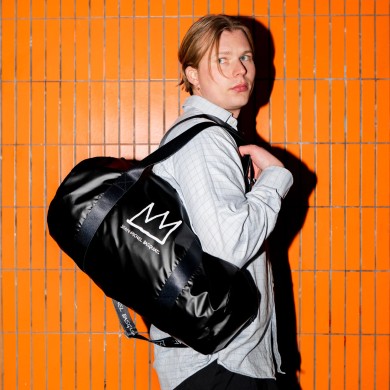 Borsa Weekender Basquiat Crown Black Metallic | LOQI