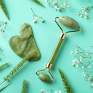 Gua Sha e Rullo in Giada Verde | Zen’Arôme