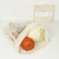 Sacchetto rete X-Large riutilizzabile in cotone GOTS - A Slice of Green